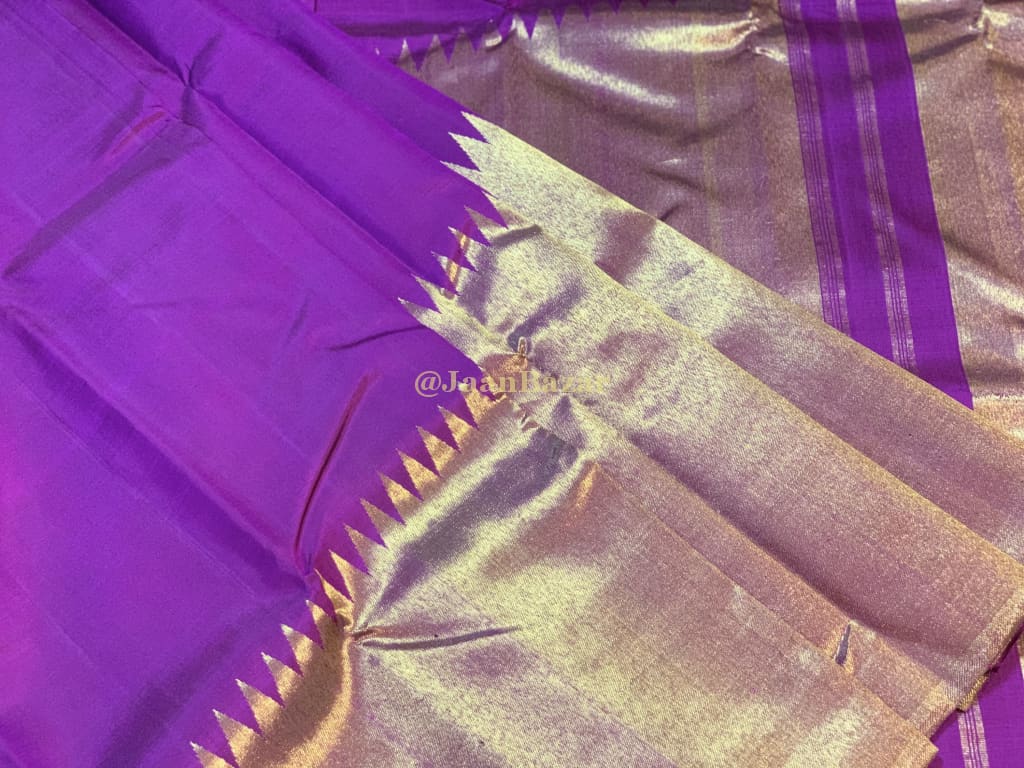 Beautiful Gorgeous Traditional Kanjivaram In Purple