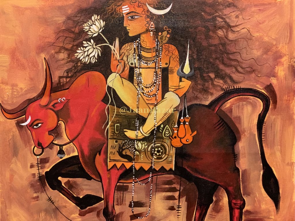 Beautiful Shiva Painting On Canvas