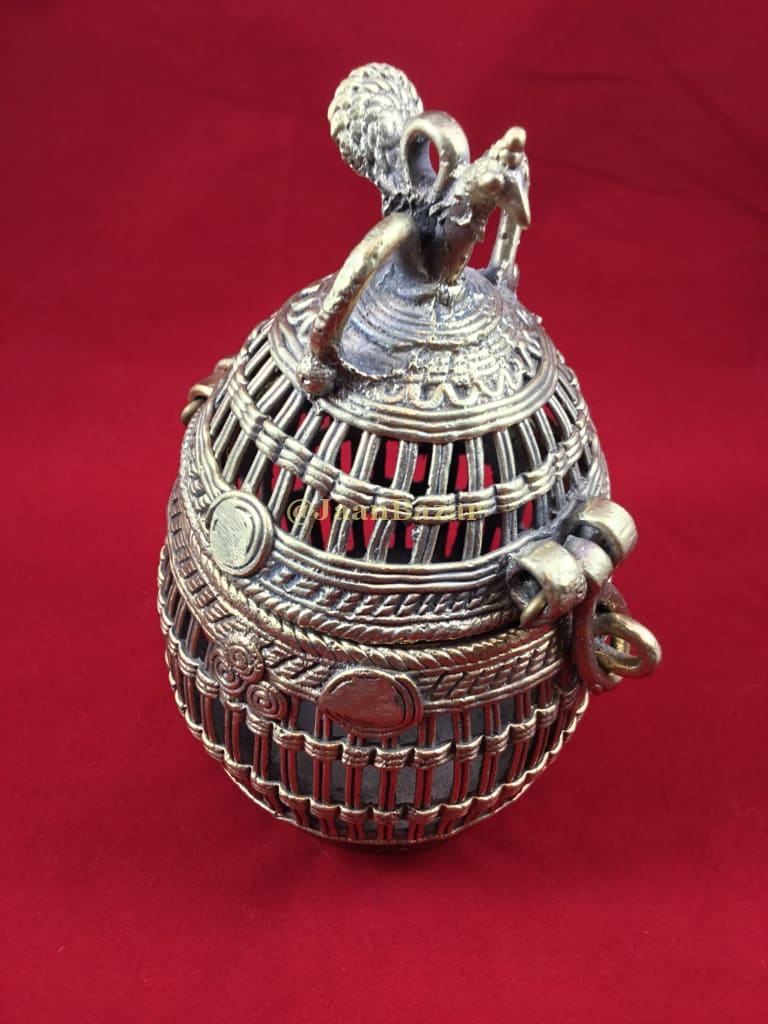Dokra Brass Decorative Coconut Box Metal