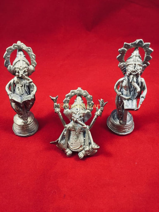 Dokra Three Ganesha Statues Statue